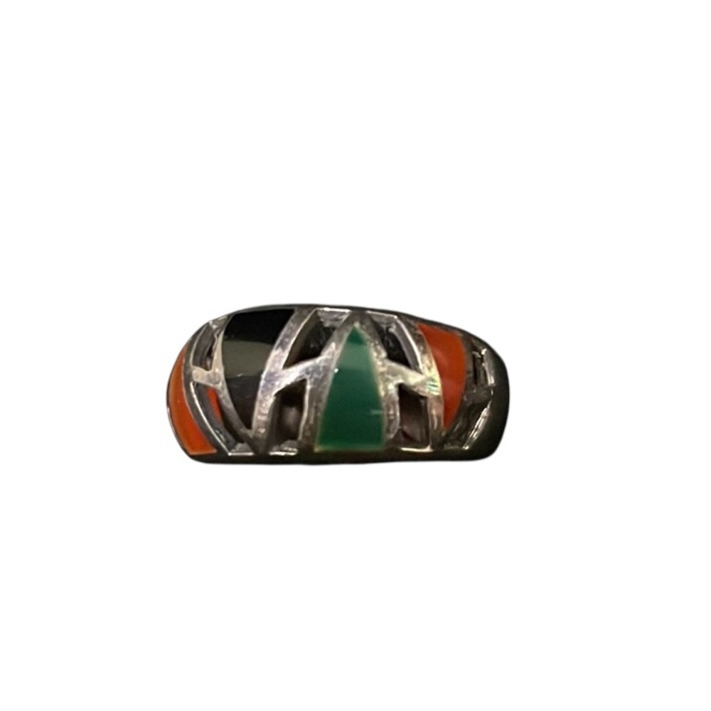 Vintage Multicolor Inlay 925 Silver Ring